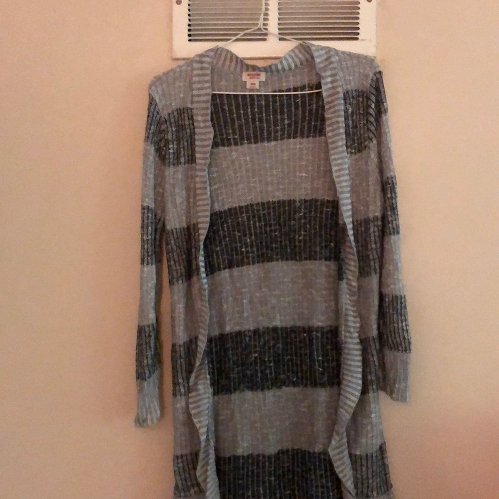 Black and gray cardigan